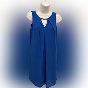 By & By Royal blue polyester mini dress